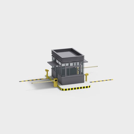 Modern Low-Polygon Guard Station 3D model