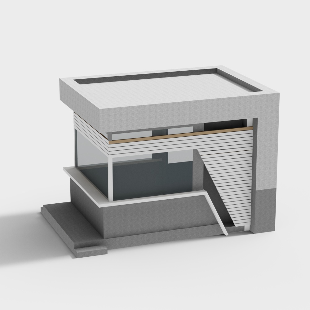 White small brick sentry box