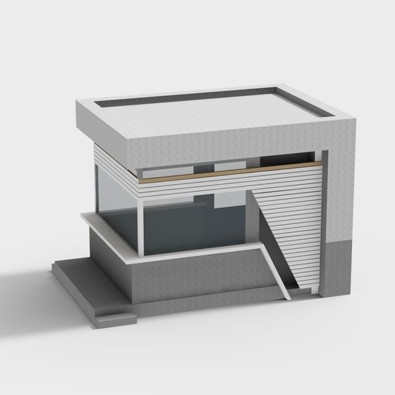 Urban Cottage Low Poly 3D model