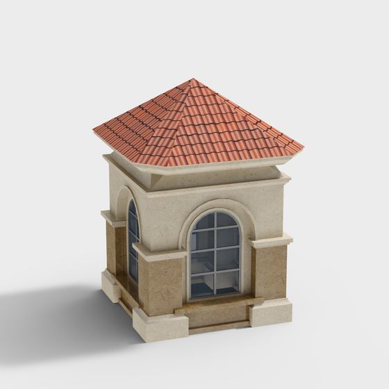 Charming Low-Poly Pavilion 3D model