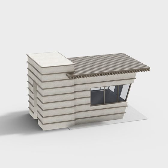 Geometric Low Poly Building 3D model