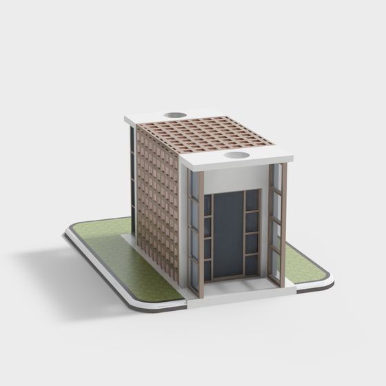 Contemporary Low Poly Building 3D model