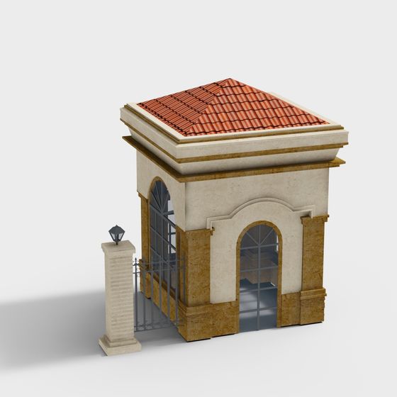Low-Poly Roman Column Porch 3D model