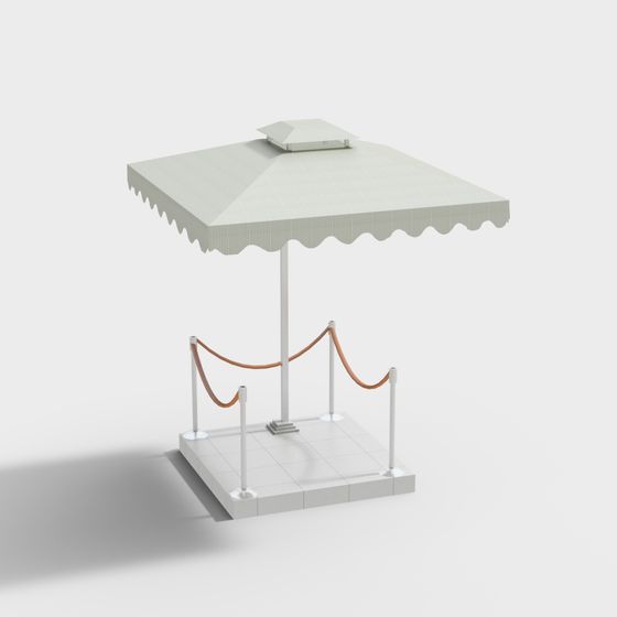 Stylish Low-Polygon Umbrella 3D model for Relaxing Spaces