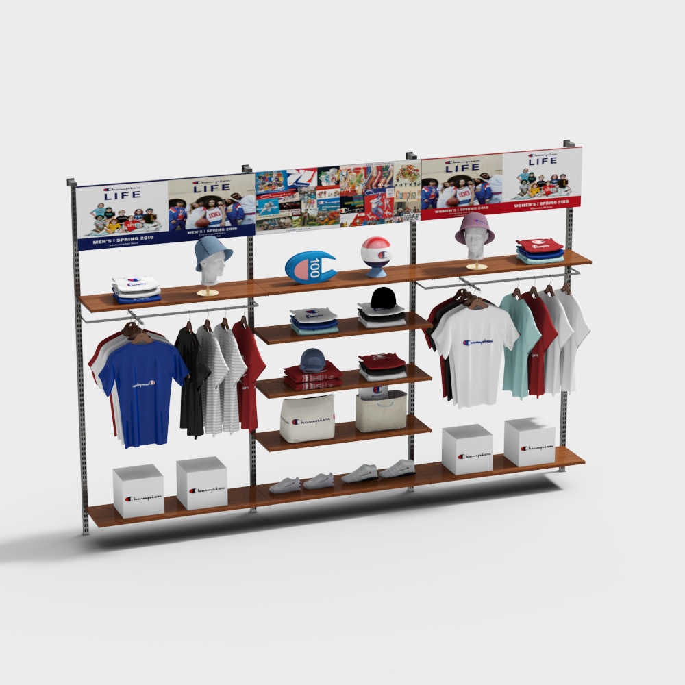 Clothing Store Display Rack 3D model