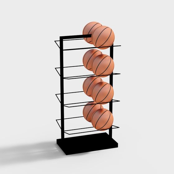 Stylish Basketball Display Stand 3D Model