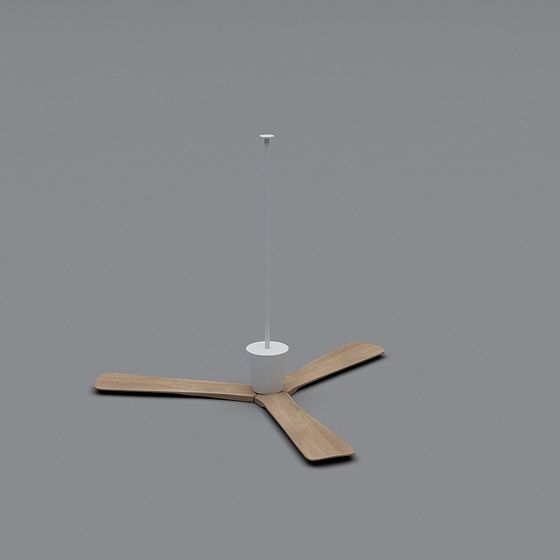 Elegant Wooden Ceiling Fan 3D model