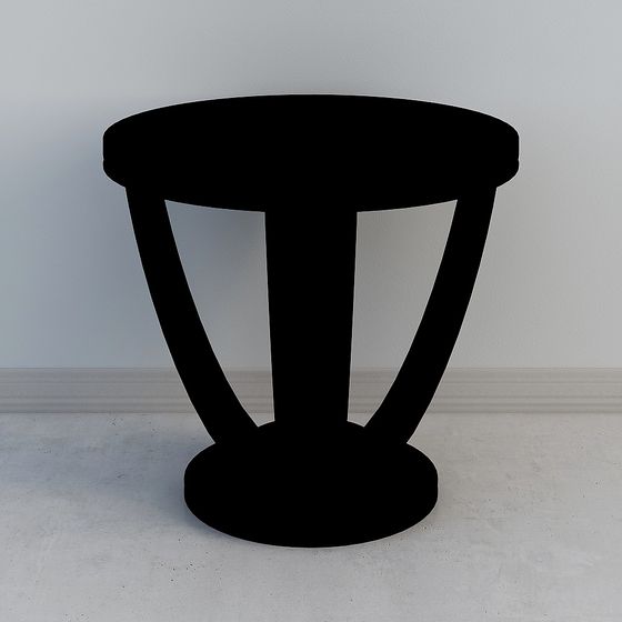 Elegant Low-Poly Black Table 3D model