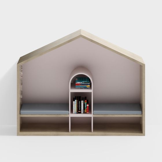Roof Bookshelf 3D model for Modern Aesthetics