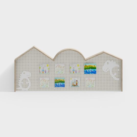 Charming Low Poly Wall Shelf 3D Model for Spaces