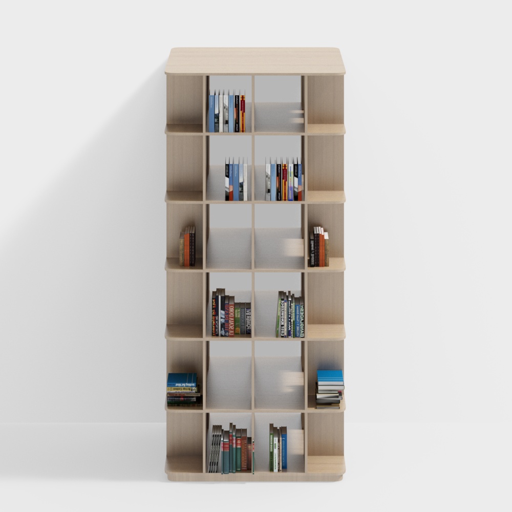 Bibliothèque carrée colonne creuse