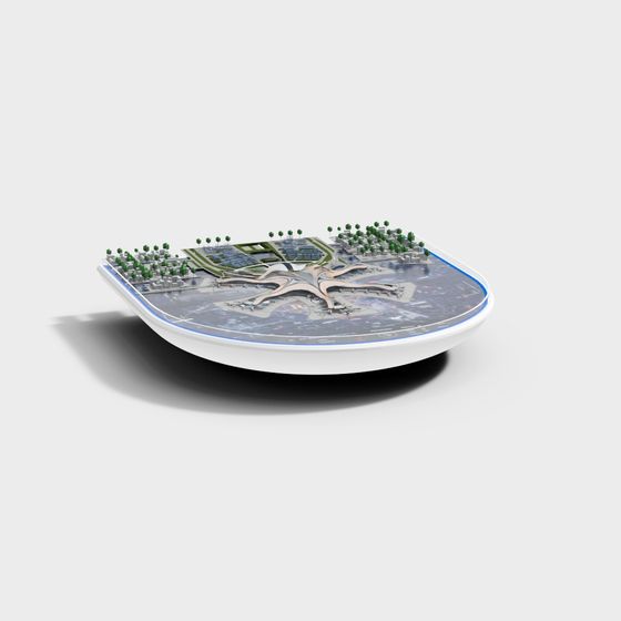 Futuristic Aerial Garden 3D model with High Detail