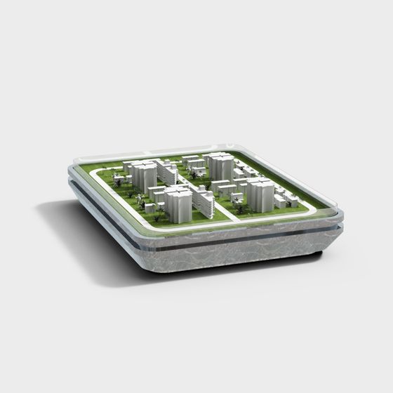 Contemporary Low-Poly Metropolis 3D Model