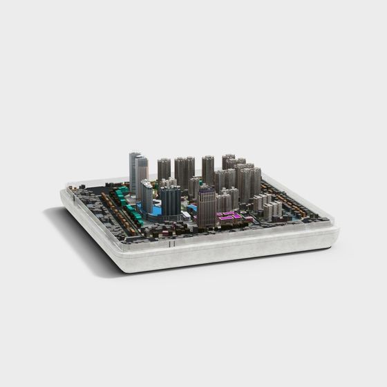 Urban Skyline 3D Model for Innovative Creations