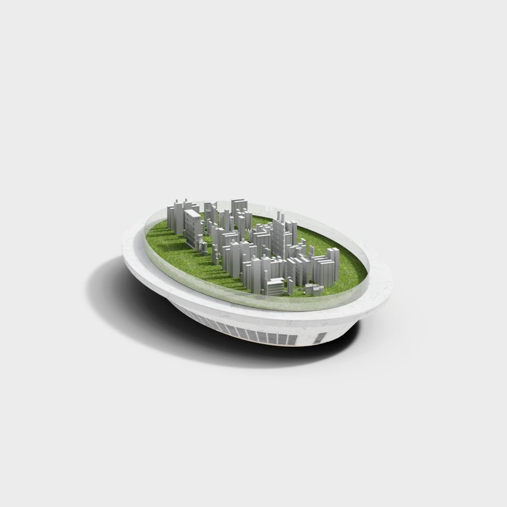 Futuristic Urban Island 3D model