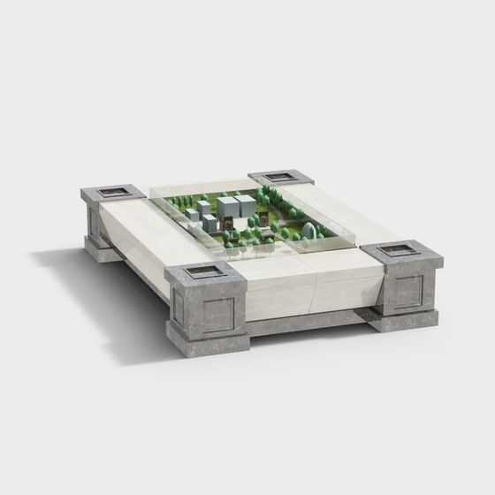 Urban Oasis Low Poly Park 3D Model