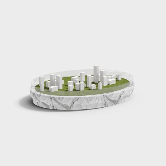 Modern Low-Poly Urban Oasis 3D model