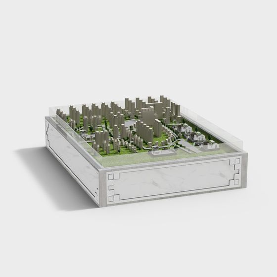 Futuristic Low-Polygon Cityscape 3D model