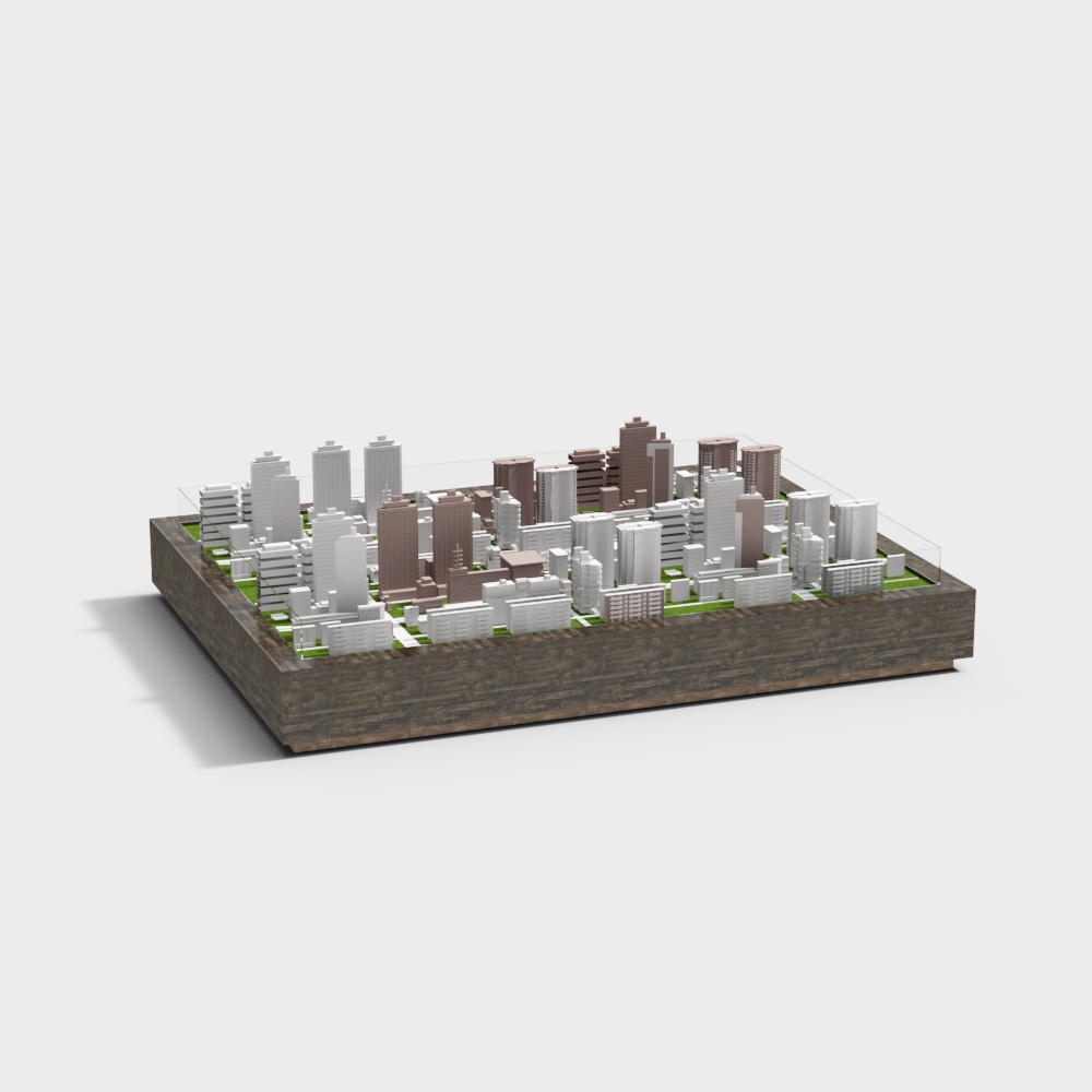 Urban Oasis Low-Polygon 3D model