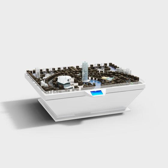 Futuristic City 3D model in Low Poly Style