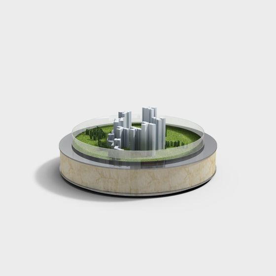 Urban Oasis Low Poly 3D Model