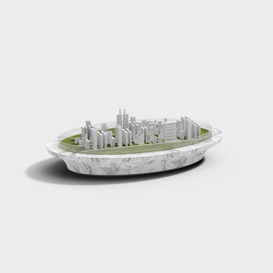 Modern Low-Poly Cityscape 3D Model