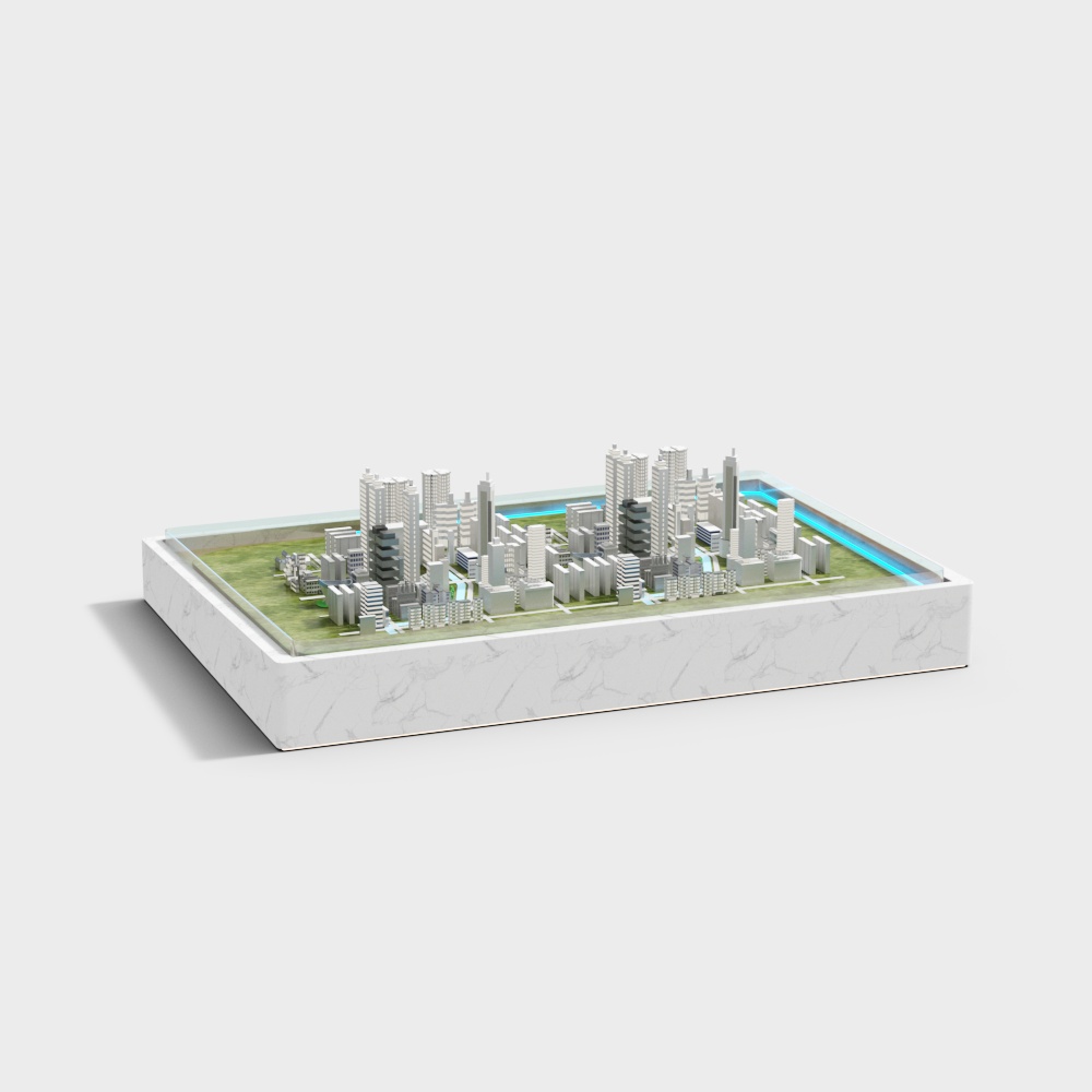 Futuristic City Low-Poly 3D model