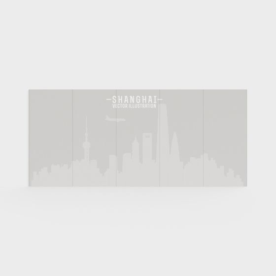 Shanghai Skyline Low-Poly 3D model