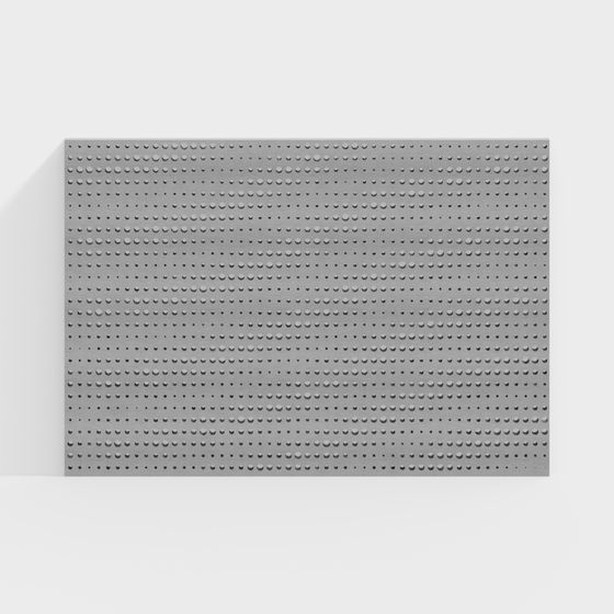 Detailed Gray Block Panel 3D model
