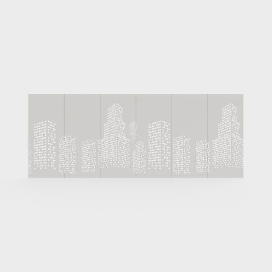 Urban Skyline Low Poly 3D model