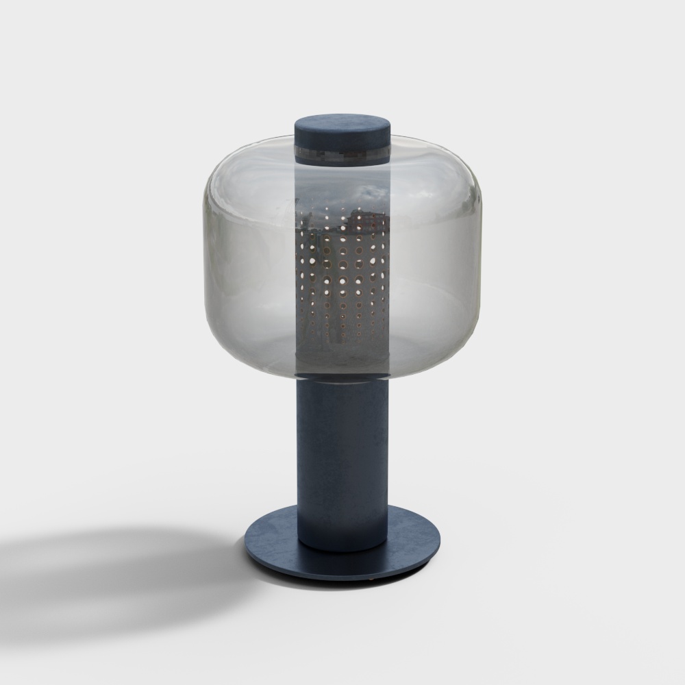 Unique Low-Poly 3D Lamp Model with Metal Mesh