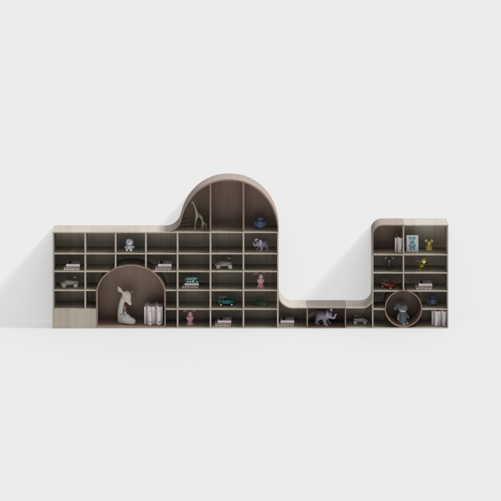 Kindergarten cartoon bookshelf with card holder