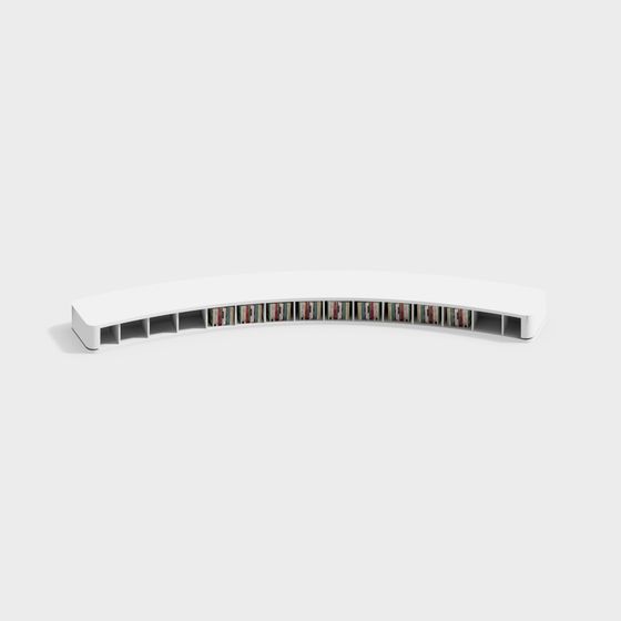 Curved Bookshelf 3D model