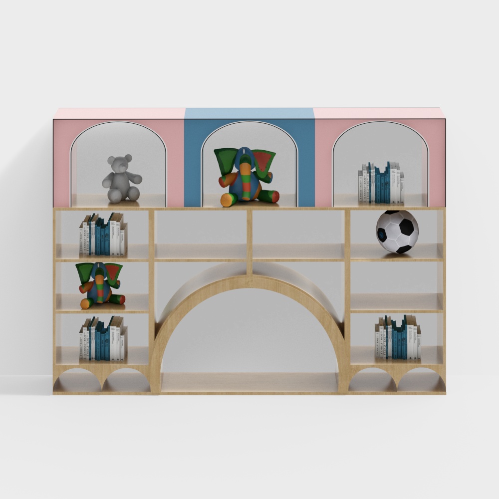 Kindergarten reading room bookshelf