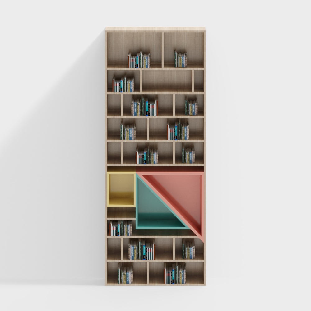 ชั้นวางหนังสือแบบแถวเดียวในห้องอ่านหนังสือ