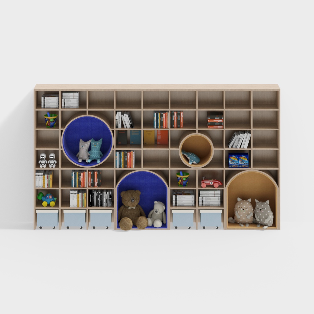 Low-Poly Children's Bookshelf 3D model