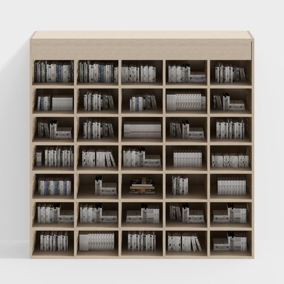 ชั้นวางหนังสือห้าชั้นหลายชั้น