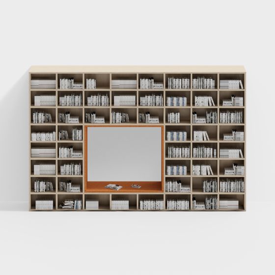 Stunning Library Bookshelf 3D model