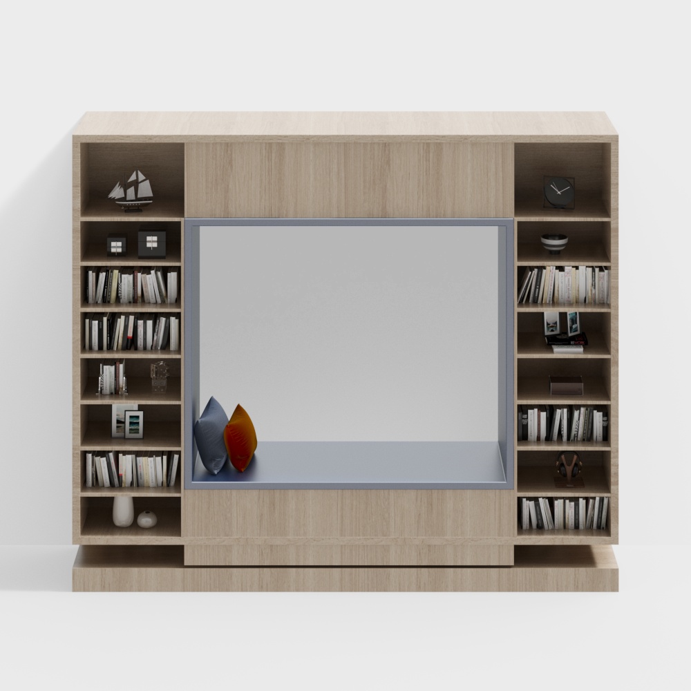 Bookshelf with card holder