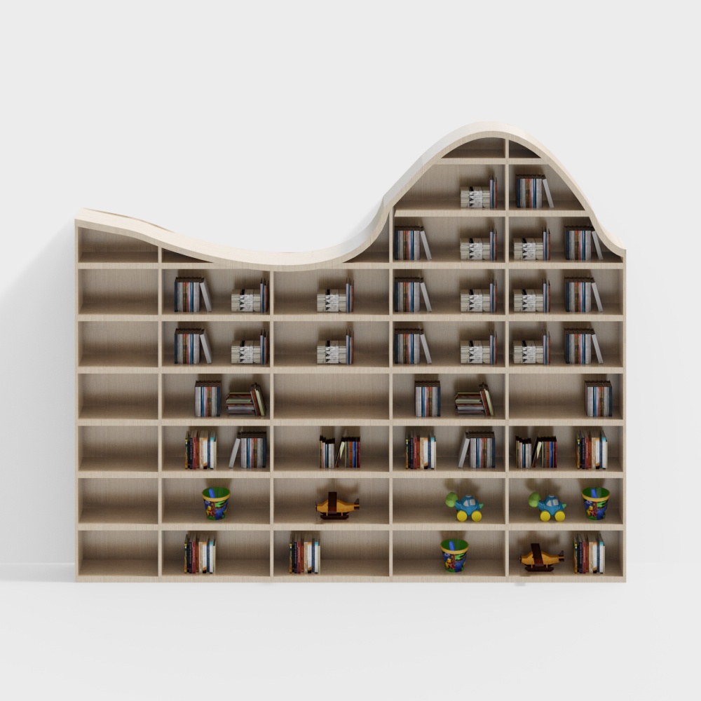 wavy bookshelf