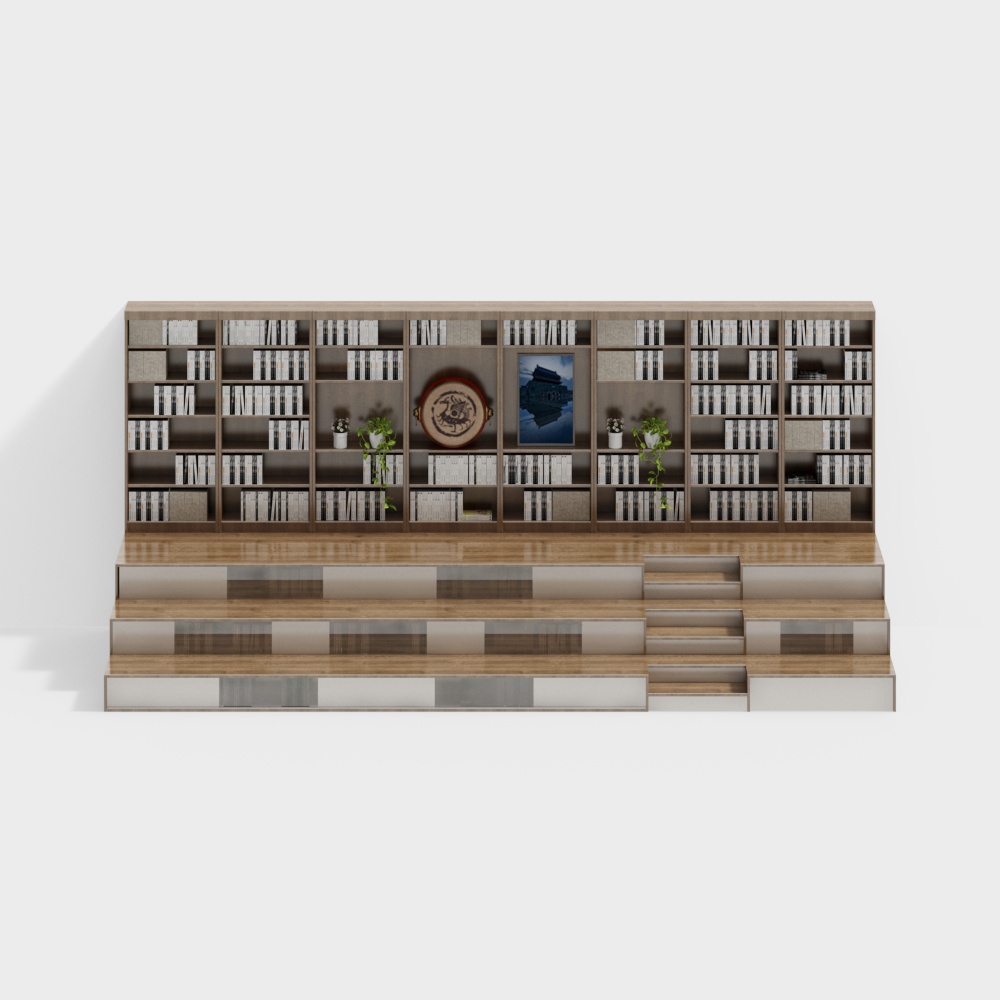 Staircase bookcase rack