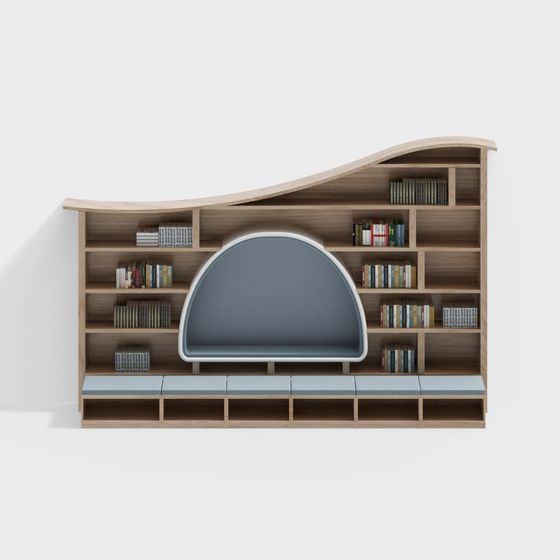 Curve Shelf 3D model for Modern Interior Design