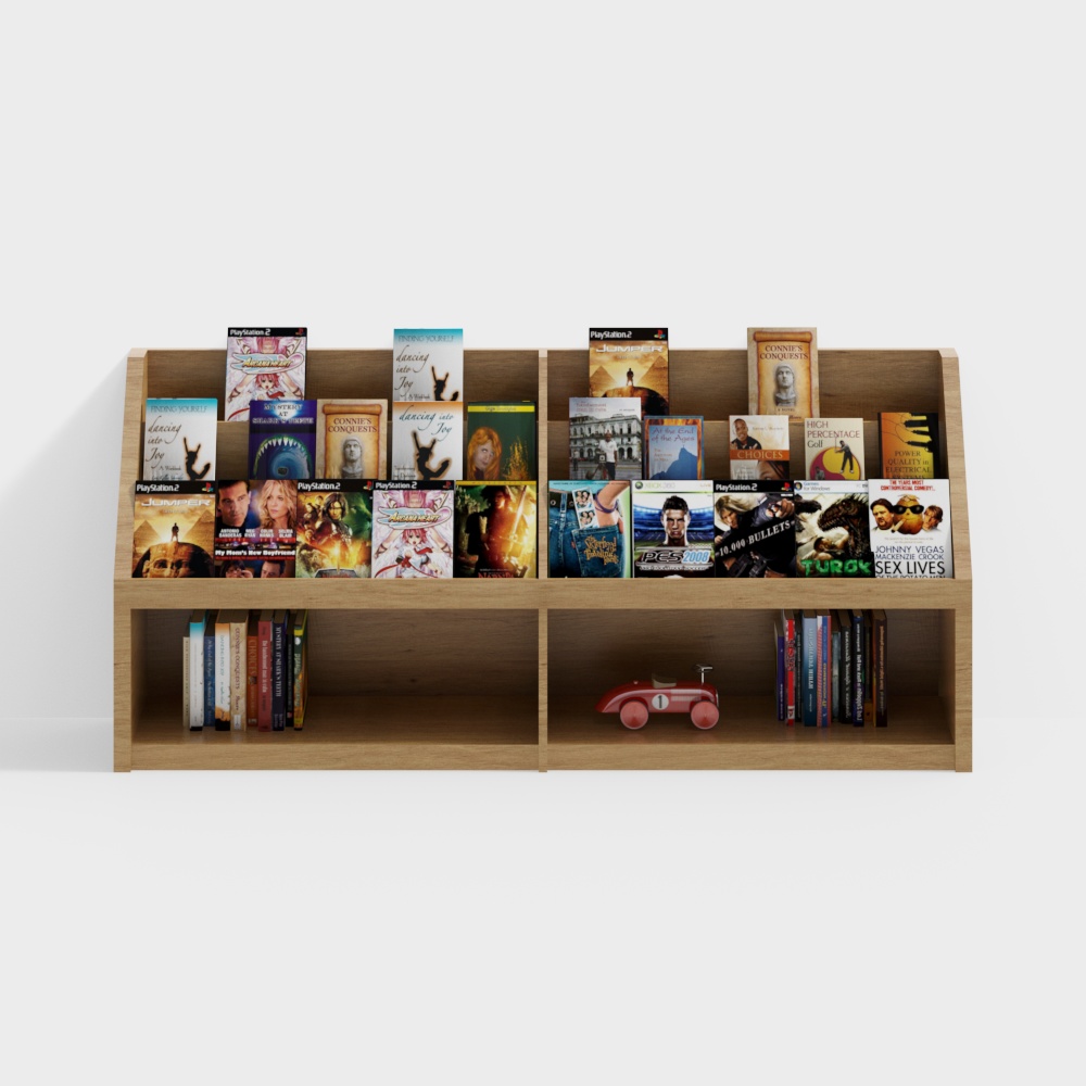 Low Poly Art Bookshelf 3D model for Modern Interiors