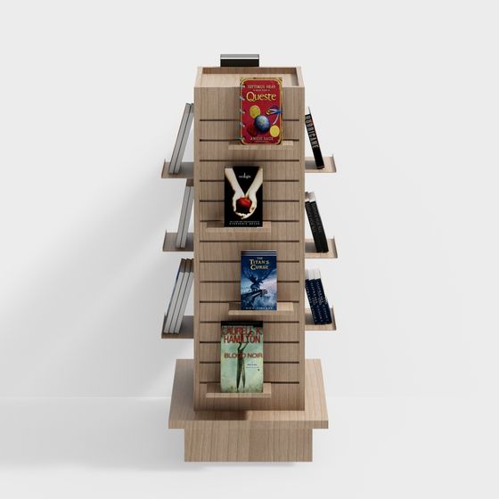 Stunning Rotating Bookshelf 3D model