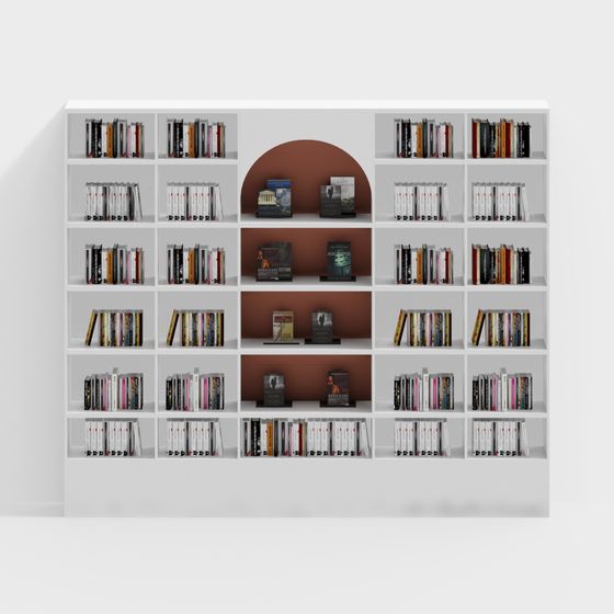 Stylish Low-Poly Bookshelf 3D Model