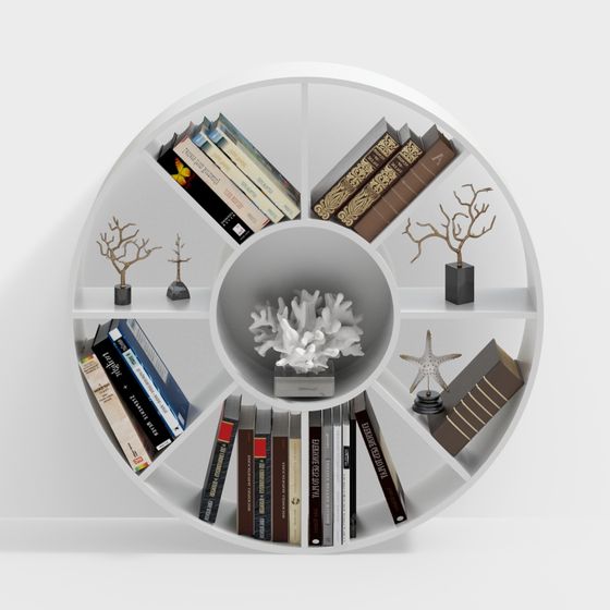 Stylish Cylindrical Bookshelf 3D model for Creative Projects