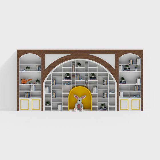 Charming Low-Poly Bookshelf 3D model for Various Projects