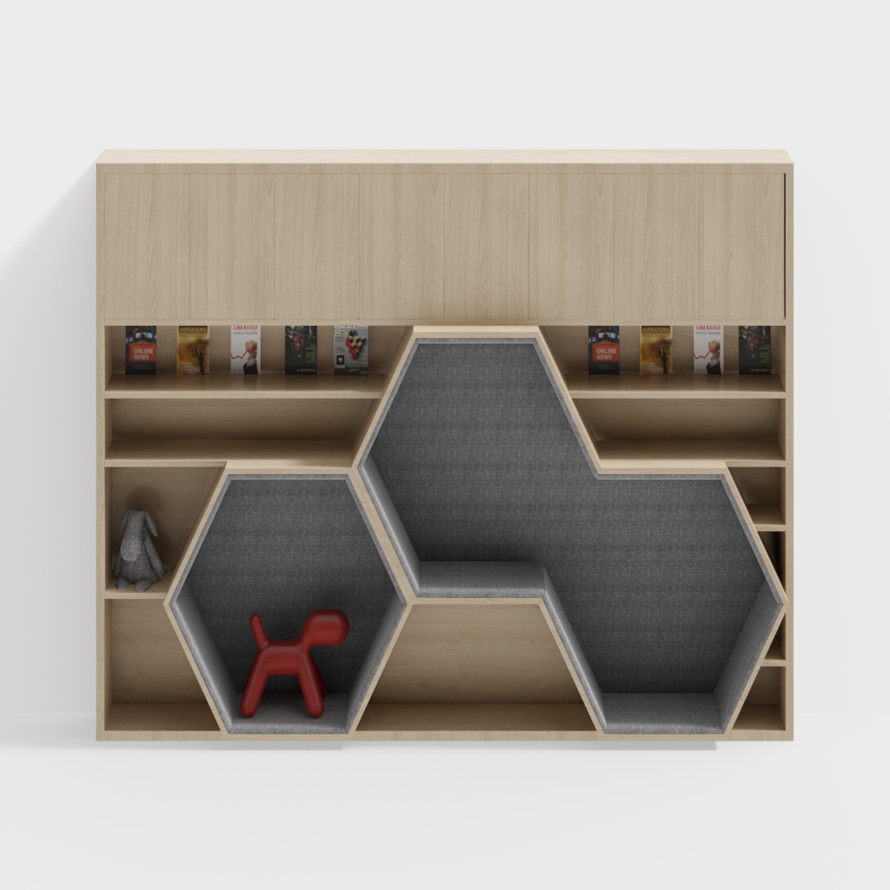 Hexagonal Bookshelf 3D model