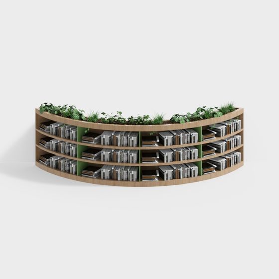 Natural Bookshelf 3D Model for Modern Interiors