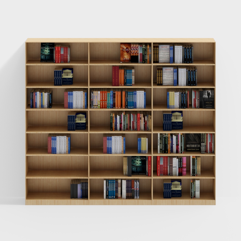 Modern Low-Polygon Bookshelf 3D model